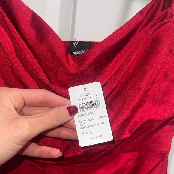 Windsor Striking Red Midi Dress - Picture 3 of 3